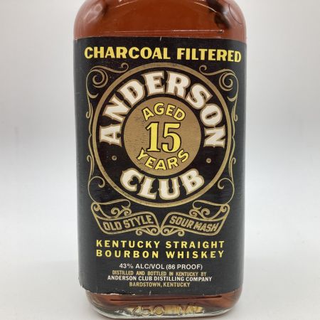  ANDERSON CLUB アンダーソンクラブ 15年 750ml 43度 バーボン 箱付 ラベル剥がれ有 未開栓