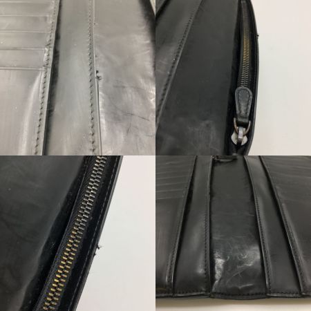  BOTTEGA VENETA ボッテガヴェネタ イントレチャート　エナメル　長財布 B024971200 角スレ・ハガレ・使用感有 