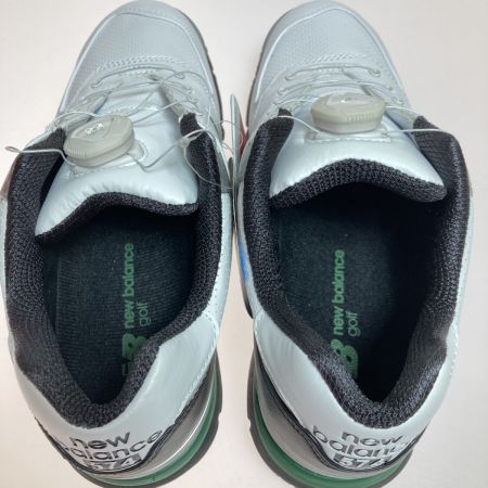  NEW BALANCE ニュー・バランス メンズ ゴルフシューズ  ダイヤル式 25.5cm MGB574WG ホワイト×グリーン