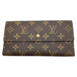 ◎◎ LOUIS VUITTON ルイヴィトン モノグラム ポルト トレゾール インターナショナル 3つ折り 長財布 M61215 ブラウン Bランク