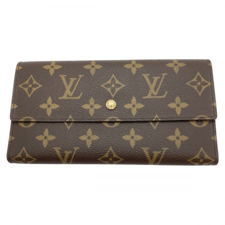  LOUIS VUITTON ルイヴィトン モノグラム ポルト トレゾール インターナショナル 3つ折り 長財布 M61215 ブラウン