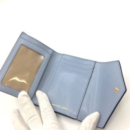  MICHAEL KORS マイケルコース 財布 三つ折り CARMEN トライフォールド ミディアム ウォレット 34S1GNME6L スカイブルー