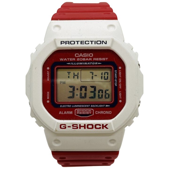 G-SHOCK デジタル腕時計 ホワイト/レッド CASIO カシオ G-SHOCK ジーショック クォーツ メンズ 腕時計 DW-5600TB