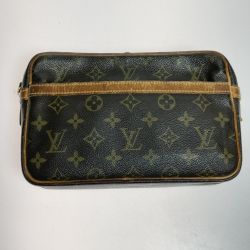 ◎◎ LOUIS VUITTON ルイヴィトン モノグラム コンピエーニュ23 セカンドバッグ クラッチバッグ M51847 ブラウン ジップ引手破損 Dランク