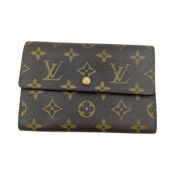 ◎◎ LOUIS VUITTON ルイヴィトン モノグラム ポルトトレゾール・エテュイ パピエ 3つ折り財布 M61202 ブラウン Bランク
