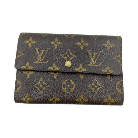  LOUIS VUITTON ルイヴィトン モノグラム ポルトトレゾール・エテュイ パピエ 3つ折り財布 M61202 ブラウン