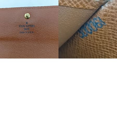 LOUIS VUITTON ルイヴィトン モノグラム ポルトトレゾール・エテュイ パピエ 3つ折り財布 M61202 ブラウン