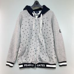 ◎◎ PEARLY GATES パーリーゲイツ ジップパーカー 星条旗モチーフ サイズ1 レディース 裏起毛 Bランク