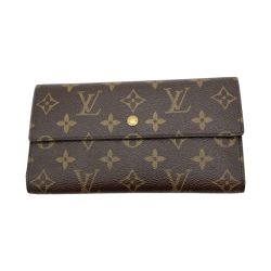 ◎◎ LOUIS VUITTON ルイヴィトン モノグラム ポル卜フォイユ インタ一ナショナル 3つ折り長財布 M61217 ブラウン Cランク