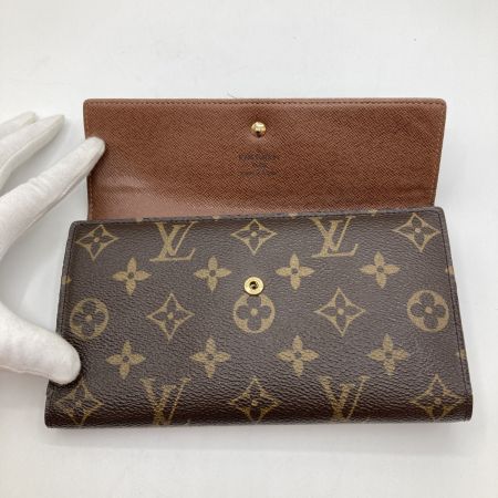  LOUIS VUITTON ルイヴィトン モノグラム ポル卜フォイユ インタ一ナショナル 3つ折り長財布 M61217 ブラウン
