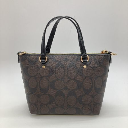  COACH コーチ シグネチャー 2WAYショルダーバッグ ハンドバッグ ミニ トート CA721 ブラウン
