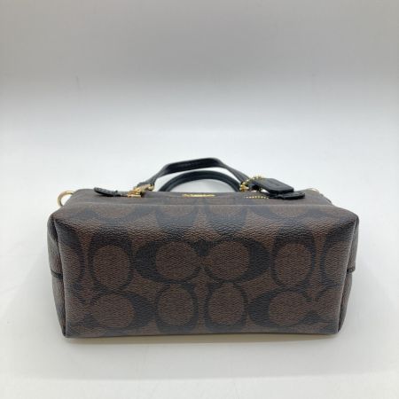  COACH コーチ シグネチャー 2WAYショルダーバッグ ハンドバッグ ミニ トート CA721 ブラウン