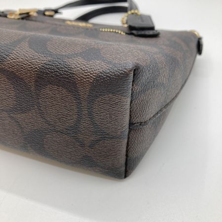  COACH コーチ シグネチャー 2WAYショルダーバッグ ハンドバッグ ミニ トート CA721 ブラウン