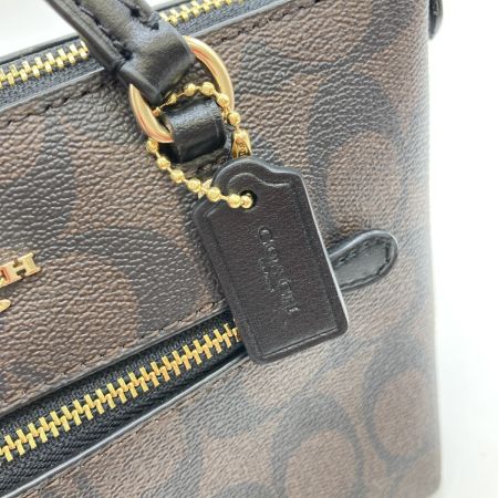  COACH コーチ シグネチャー 2WAYショルダーバッグ ハンドバッグ ミニ トート CA721 ブラウン
