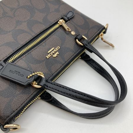  COACH コーチ シグネチャー 2WAYショルダーバッグ ハンドバッグ ミニ トート CA721 ブラウン