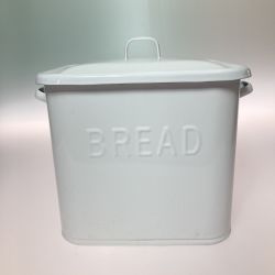 ◎◎ 協和工業  BREAD缶 ブレッドケース ホーロー缶 エンボス ホワイト Cランク