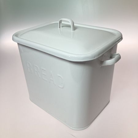  協和工業  BREAD缶 ブレッドケース ホーロー缶 エンボス ホワイト