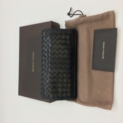 ◎◎ BOTTEGA VENETA ボッテガヴェネタ 二つ折り長財布 イントレチャート 156819ｰV4651 1000 ブラック Cランク