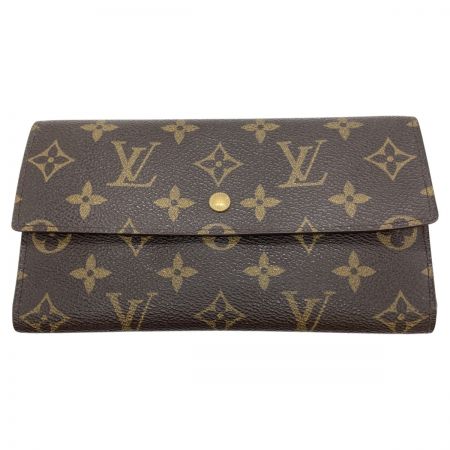  LOUIS VUITTON ルイヴィトン モノグラム ポル卜フォイユ インタ一ナショナル 長財布 M61217 ブラウン
