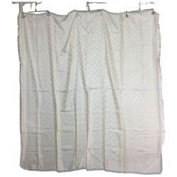 ◎◎ LOUIS VUITTON ルイヴィトン モノグラム フリンジ 大判 ショール ストール シルク  アイボリー Bランク