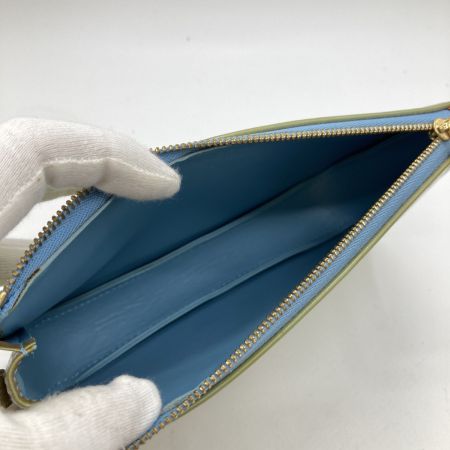  LOUIS VUITTON ルイヴィトン モノグラム・ヴェルニ レキシントン ポーチ M91011 ベビーブルー  紐欠品・変色有
