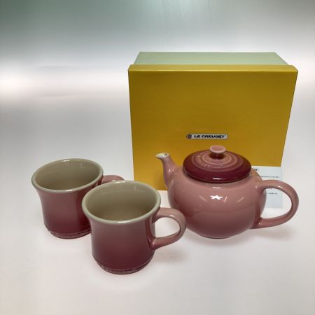  LE CREUSET ルクルーゼ ティーポット＆マグ(SS)(2個入り) セット 91029-600 ピンク