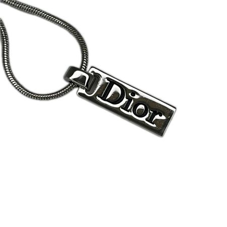 Christian Dior クリスチャンディオール ロゴプレート ネックレス 本体のみ シルバー