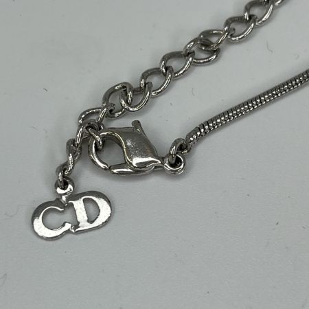 Christian Dior クリスチャンディオール ロゴプレート ネックレス 本体のみ シルバー