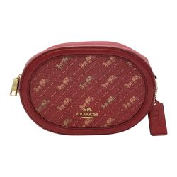 ◎◎ COACH コーチ ショルダーバッグ ホースアンドキャリッジ ドットプリント C4057 レッド Bランク
