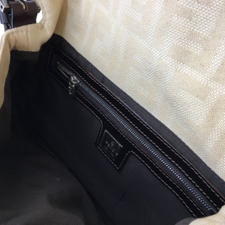  FENDI フェンディ マンマバケット ズッカ柄 セミショルダー キャンバス レザー  2308-26424-008 ベージュ