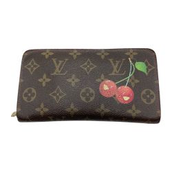 ◎◎ LOUIS VUITTON ルイヴィトン モノグラム チェリー ポルトモネジップ ラウンドファスナー 長財布 M95006 ブラウン Cランク