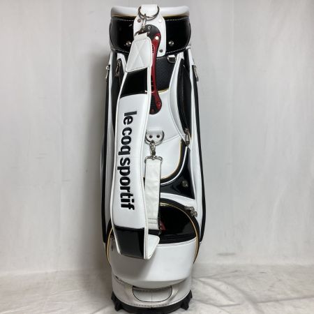  le coq sportif ルコックスポルティフ キャディバッグ 9.5型 3.8kg 6分割 ブラック x ホワイト