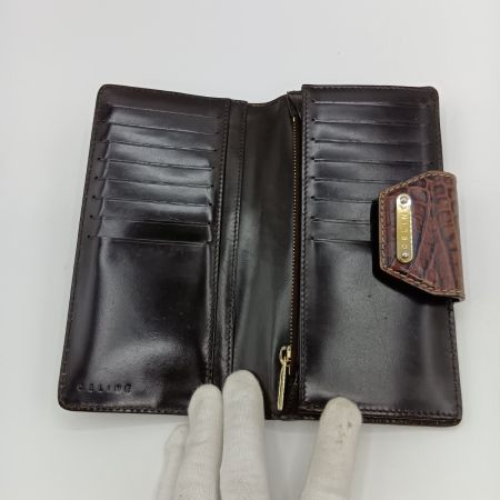  CELINE セリーヌ 2つ折り長財布 財布 ブラウン