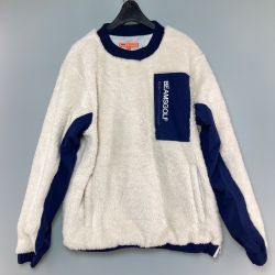 ◎◎ BEAMS GOLF ビームスゴルフ 裏付き ボアフリース プルオーバー Sサイズ ホワイト Bランク