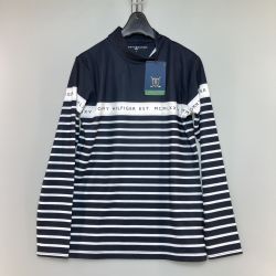 ◎◎ TOMMY HILFIGER トミー ヒルフィガー ゴルフ ゴルフシャツ ボーダー ハイネック長袖シャツ Sサイズ レディース Aランク