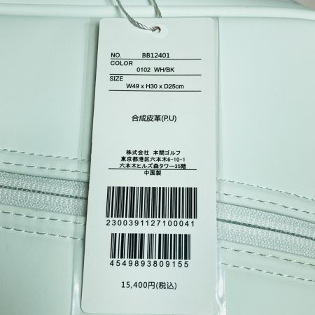  HONMA ホンマ ボストンバッグ  BB12401 ホワイト×ブラック シューズポケット付