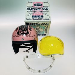 ◎◎  BUCO GRATEFUL DEAD ジェットヘルメット XS ピンク シールド フリップアップベース付 Bランク