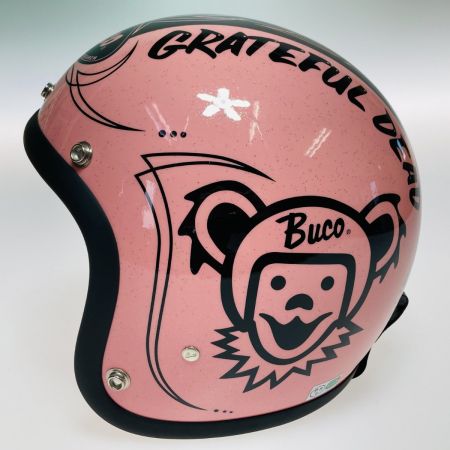   BUCO GRATEFUL DEAD ジェットヘルメット XS ピンク シールド フリップアップベース付