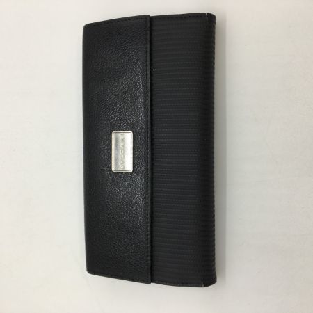  BVLGARI ブルガリ  3つ折り長財布  ロゴ ミレ リゲ ダブルホック  25556 ブラック 箱付き