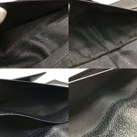  BVLGARI ブルガリ  3つ折り長財布  ロゴ ミレ リゲ ダブルホック  25556 ブラック 箱付き