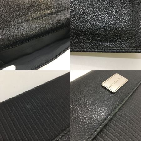 BVLGARI ブルガリ  3つ折り長財布  ロゴ ミレ リゲ ダブルホック  25556 ブラック 箱付き