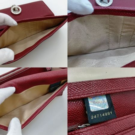  BVLGARI ブルガリ ロゴクリップ 二つ折り 長財布 33888 レッド