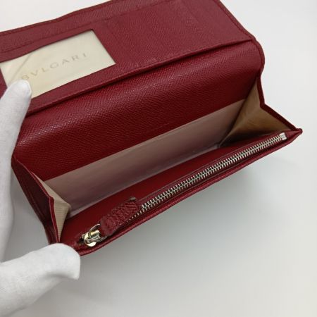  BVLGARI ブルガリ ロゴクリップ 二つ折り 長財布 33888 レッド