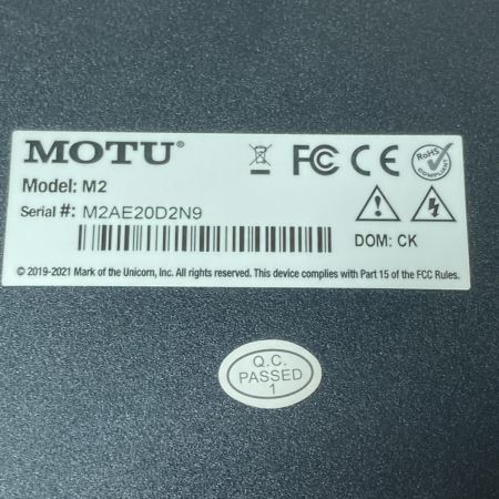  MOTU M2 2in 2out USB-C オーディオインターフェース 本体のみ 通電のみ確認 ジャンク M2