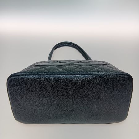  CHANEL シャネル マトラッセ 復刻トート トートバッグ キャビアスキン ココマーク A01804 ブラック×ゴールド