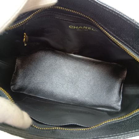  CHANEL シャネル マトラッセ 復刻トート トートバッグ キャビアスキン ココマーク A01804 ブラック×ゴールド