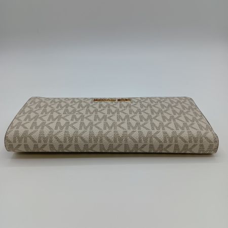  MICHAEL KORS マイケルコース ジェット セット トラベル シグネチャー ラージ スリー クォーター Lジップウォレット 35F8GTVZ3B バニラ