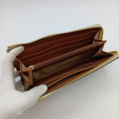  MICHAEL KORS マイケルコース ジェット セット トラベル シグネチャー ラージ スリー クォーター Lジップウォレット 35F8GTVZ3B バニラ