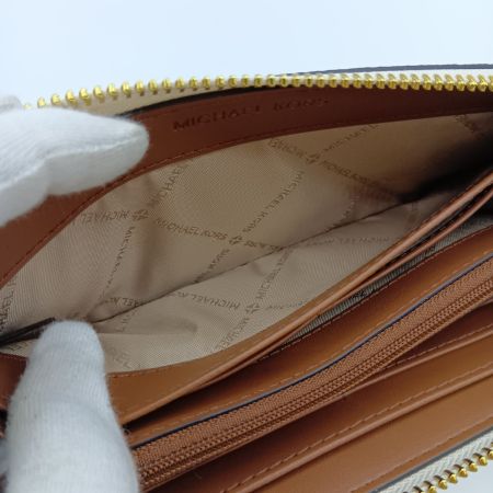  MICHAEL KORS マイケルコース ジェット セット トラベル シグネチャー ラージ スリー クォーター Lジップウォレット 35F8GTVZ3B バニラ