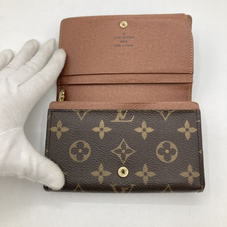  LOUIS VUITTON ルイヴィトン モノグラム ポルト モネ・ビエ トレゾール 2つ折り財布 M61730 ブラウン